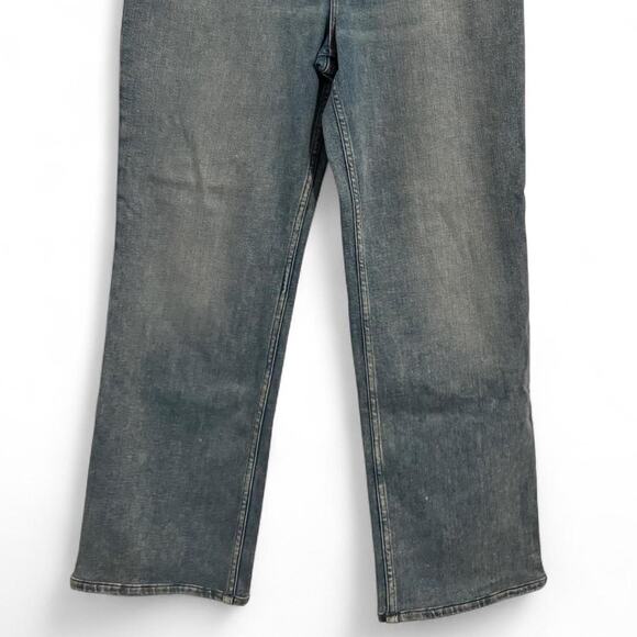 Good American high waisted button-up light wash straight leg denim jeans size 14 - Picture 2 of 5